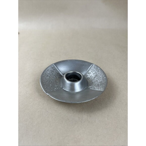 Vintage WTW‎ Gail Ahlers Metal MCM Style Silver Candlesticks 3.5”D - Picture 2 of 6